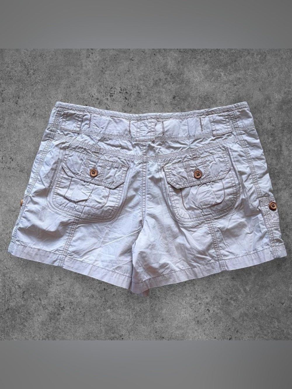 Khaki Mini Cargo Shorts - Picture 2 of 4
